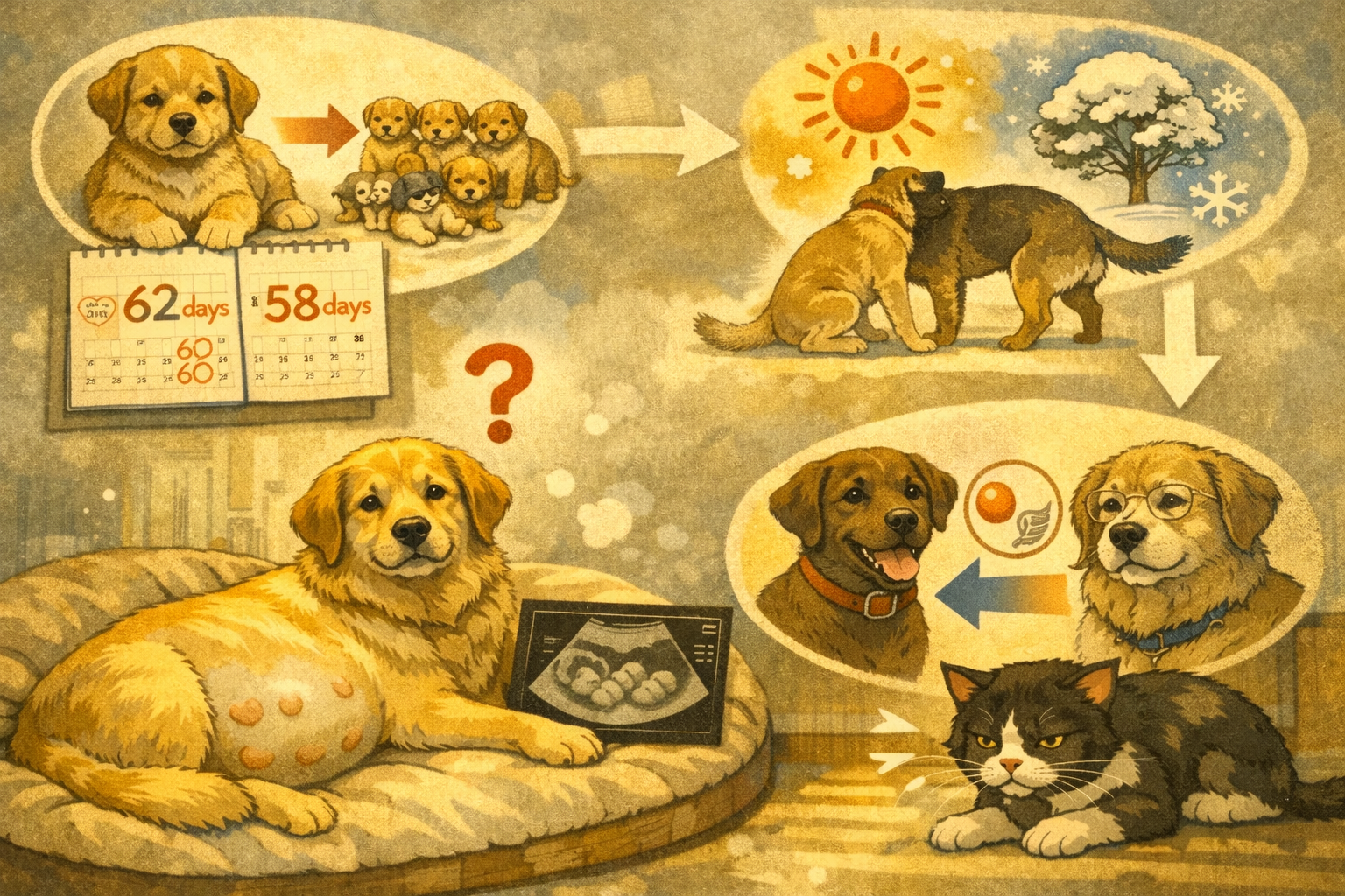 犬の妊娠期間は頭数で変わる？季節や年齢が繁殖に与える意外な影響